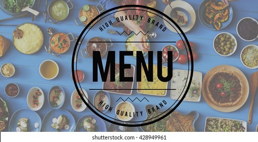 Menu Choice Cafe Computer Digital Food Options Concept