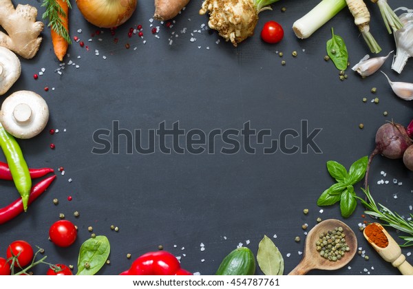 Menu Food Culinary Frame Concept On Stock Photo (Edit Now) 454787761