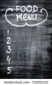 Menu on chalkboard