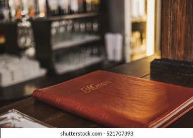 The Menu On A Table At Restaurant