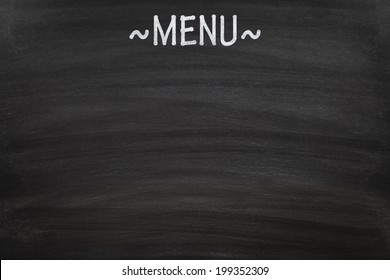 Menu Written On Blank Blackboard Stock Photo (Edit Now) 196839098