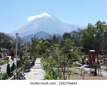 Merapi Mountain With Blue Sky