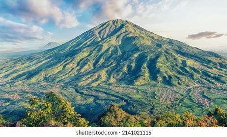 Merbabu volcano viewed from the Merapi - Powered by Shutterstock