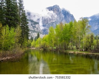 Merced River Reflection Fall in Yosemite