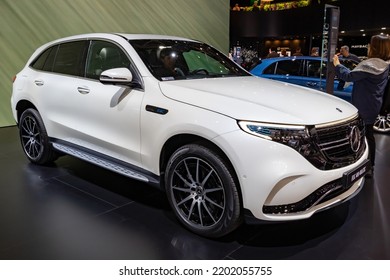 Mercedes Benz  EQC 400 4MATIC Electric Car Showcased At The Paris Motor Show. Paris, France - October 3, 2018.