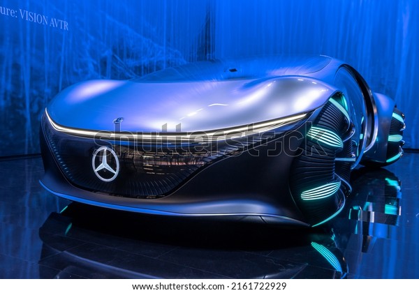 Mercedes-Benz Vision AVTR\
intuitive smart concept car, reading your mind while driving,\
showcased at the IAA Mobility 2021 motor show in Munich, Germany -\
September 7,\
2021.