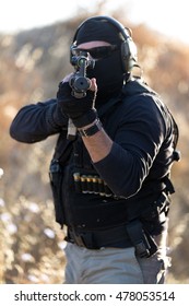 mercenary with weapon