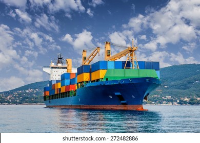 merchant container ship - Shutterstock ID 272482886