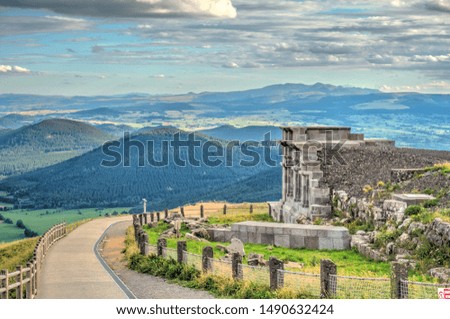 Mercure Temple at the summit of the Puy de Dome mountain, France [[stock_photo]] © 