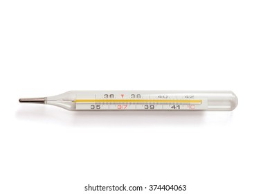 Mercury medical thermometer isolated on a white background