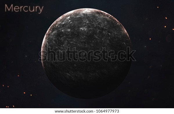 Mercury Realistic Planets Solar System Elements Stock Photo