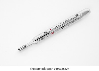 Mercury thermometer, isolated on a white background - Shutterstock ID 1460326229