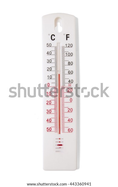 Mercury Thermometer Measuring Room Temperature Isolated