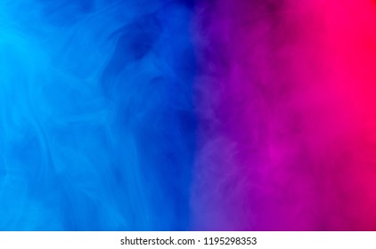 Merge Of Red And Blue Smoke With Connection Of Colors