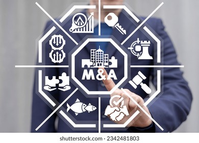 Mergers and Acqusitions Concept. Merger and Acqusition Business Partnership Corporation Cooperation Companies. M and A. MA.