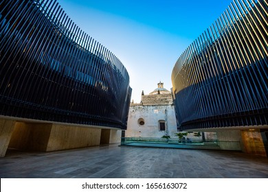 Merida, Mexico – 11 February, 2020: Patio Of Strings Of The Concert Hall Of Palace Of Mexican Music (Palacio De La Musica Mexicana) In Merida, A Project Designed To Revitalize City Historic Centre