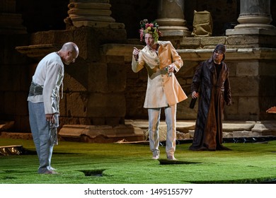 Merida, Spain - July 30, 2019: 65th Edition Of The International Festival Of Classical Theatre In Merida. Play 