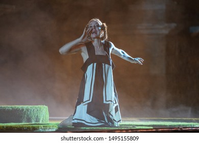 Merida, Spain - July 30, 2019: 65th Edition Of The International Festival Of Classical Theatre In Merida. Play 