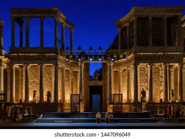 Merida, Spain - July 9, 2019: 65th Edition Of The International Festival Of Classical Theatre In Merida. Play 