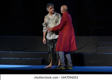 Merida, Spain - July 9, 2019: 65th Edition Of The International Festival Of Classical Theatre In Merida. Play 