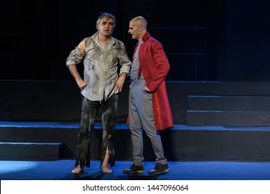 Merida, Spain - July 9, 2019: 65th Edition Of The International Festival Of Classical Theatre In Merida. Play 