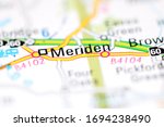 Meriden on a geographical map of UK