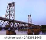 The Meridian Bridge across the Missouri River in Yankton: The Signature Landmark 3,013 feet long double-deck bridge, opened in 1924, connecting Nebraska and South Dakota