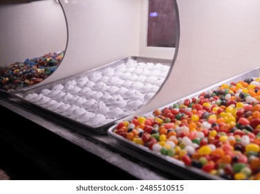 Meringue Cloud Candy and Jelly beans in Candy Store window - Powered by Shutterstock