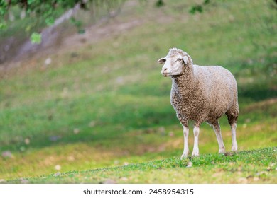 Merino sheep in the Extremaduran countryside