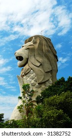 The Merlion Statue In Sentosa Island