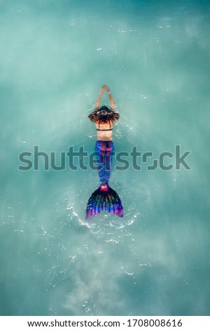 Mermaid in the ocean in Australia