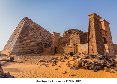 Meroe pyramids located in Sahara desert, Sudan - Shutterstock ID 2113875881