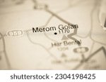 Merom Golan on a geographical map of Israel