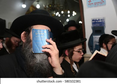 Meron ,Israel, January 15, 2017- Orthodox Jew pray at the tomb of Rabbi Shimon Bar Yochai in Meron.  A place where Jewish worshipers and This is an annual celebration at the tomb of Rabbi Shimon.