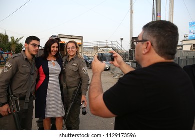 MERON, ISRAEL - MAY 1, 2018: Miri Regev, Minister Of Sport In The Israeli Government, Arrives To Pray, Mingle And Pose For Pictures In Meron, Israel