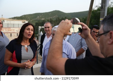 MERON, ISRAEL - MAY 1, 2018: Miri Regev, Minister Of Sport In The Israeli Government, Arrives To Pray, Mingle And Pose For Pictures In Meron, Israel