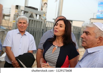 MERON, ISRAEL - MAY 1, 2018: Miri Regev, Minister Of Sport In The Israeli Government, Arrives To Pray, Mingle And Pose For Pictures In Meron, Israel