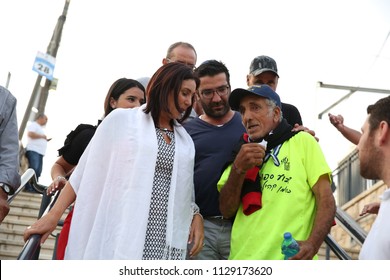 MERON, ISRAEL - MAY 1, 2018: Miri Regev, Minister Of Sport In The Israeli Government, Arrives To Pray, Mingle And Pose For Pictures In Meron, Israel