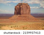 Merrick Butte from Lookout Point in Monument Valley, Arizona, United States.