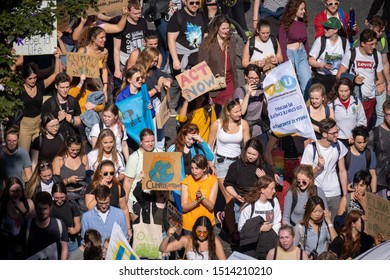 MERRION SQUARE, DUBLIN, IRELAND - 20 SEPTEMBER 2019 -Thousands Of Children And Students Are Marching To Stand Up Against Climate Change, Polution, Animal Extinction And For Environmental Justice.