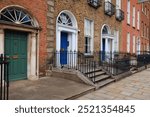 Merrion Square in Dublin, Ireland. Georgian architecture in downtown Dublin.