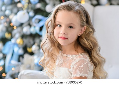 Merry Christmas Celebration Beautiful Little Girl Stock Photo (Edit Now ...