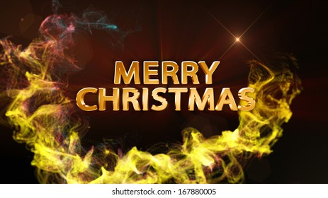 Merry Christmas Gold Text Background