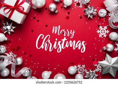 Merry Christmas Text On White Background Stock Photo 1545070916 ...