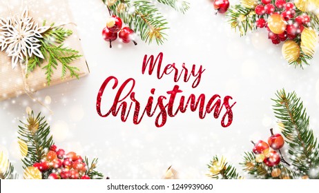 Merry Christmas Happy Holidays Greeting Card Stock Photo 1249939060 ...