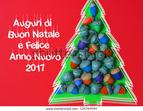 Merry Christmas Happy New Year Italian Stock Photo Edit Now