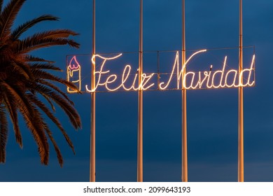 Merry Christmas - Light Installation In Oropesa Del Mar, Spain