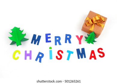 Merry Christmas Paper Tree Alphabet Letters Stock Photo 501265261 ...