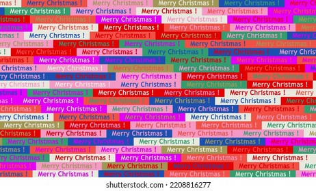 Merry Christmas Seamless Pattern Background. Loop Animation. Backdrop Of Small, Multicolored Icons With Merry Christmas Inscription. Seamless Loop Video Animation. High Quality Photo