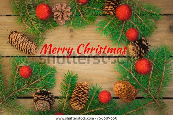 Merry Christmas Sign On Board Decoration Royalty Free Stock Image